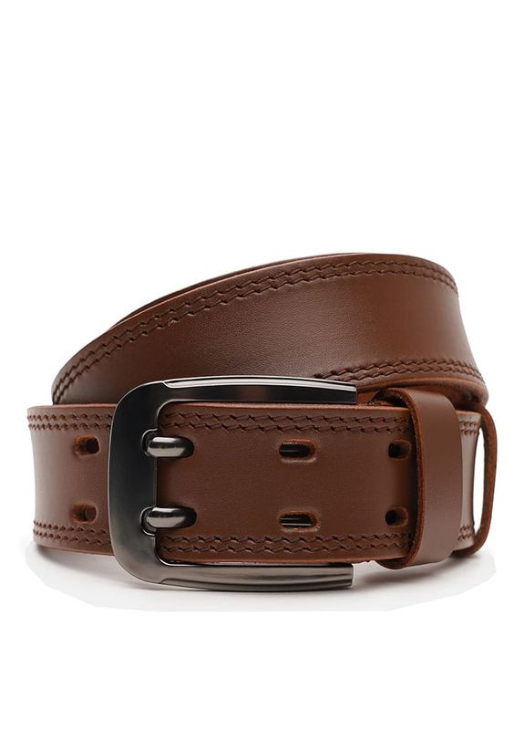 Чоловічий ремінь шкіряний V1115FX24 Коричневий Borsa Leather (302972655)