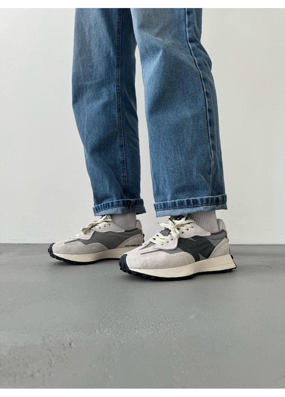 КРОСІВКИ ЖІНОЧІ NEW BALANCE 327 GREY LOGO НЬЮ БЕЛАНС 327 No Brand сірі демісезони (369389064)