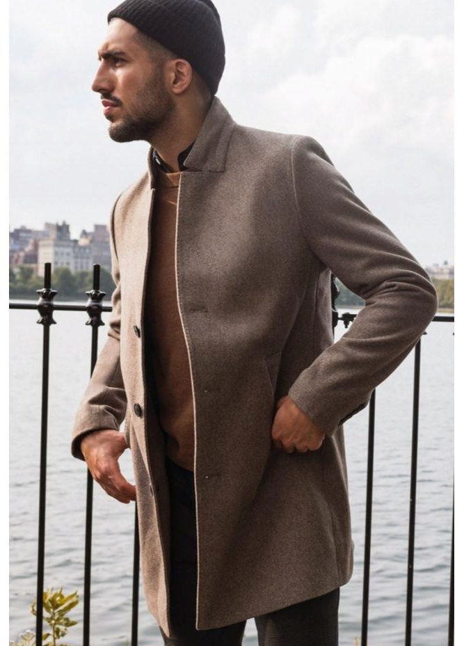 Бежеве демісезонне Пальто у складі з вовною H&M