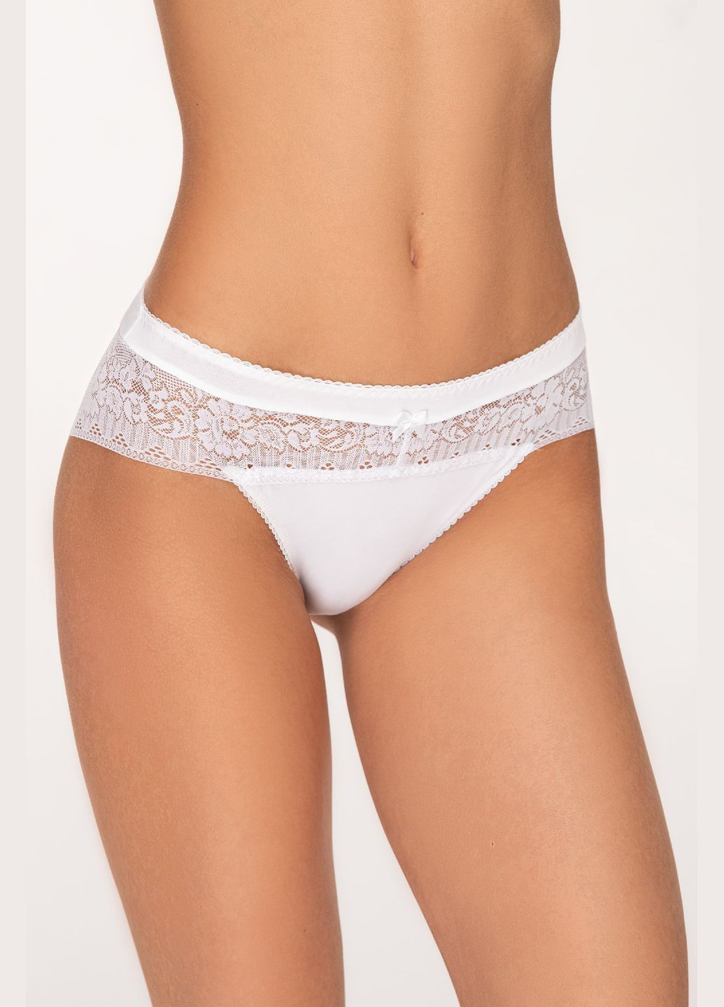 Трусики слип с кружевом Sambario P-2509 white (297412789)