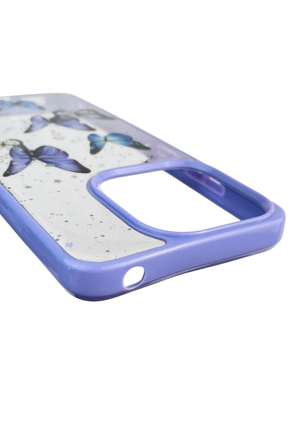 Чохол для Redmi 12C з блискітками з метеликами на сяомі редмі 12с бузковий Xiaomi (366386171)