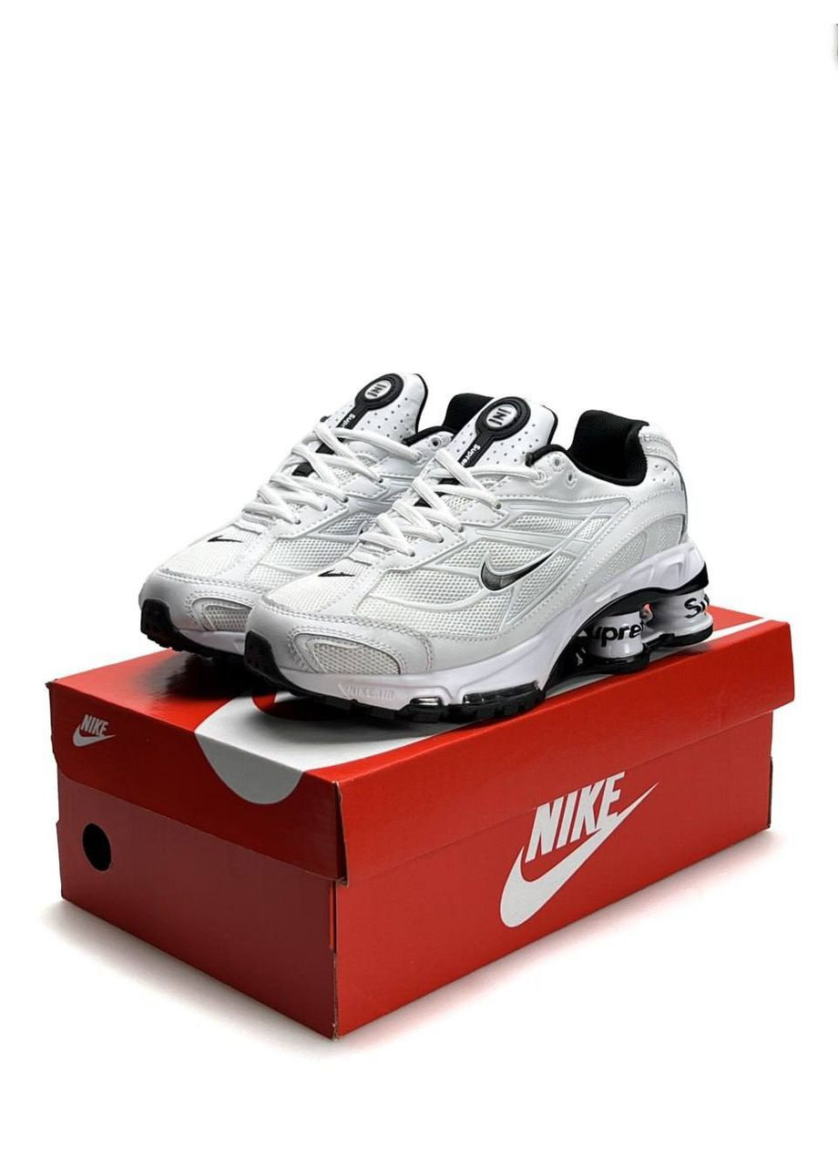 Кроссовки женские Nike x No Brand Supreme Shox Ride 2 White Black белые демисезоны (373259245)