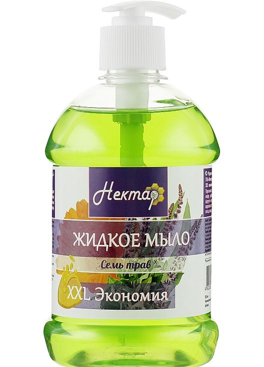Жидкое мыло с дозатором "Семь трав" Нектар 500ml (239935-31076) Aqua Cosmetics (368640299)