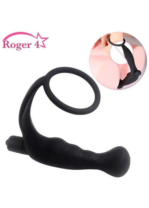 Анальный вибромассажер простаты Roger-4 Черный K000575 No Brand (366887793)