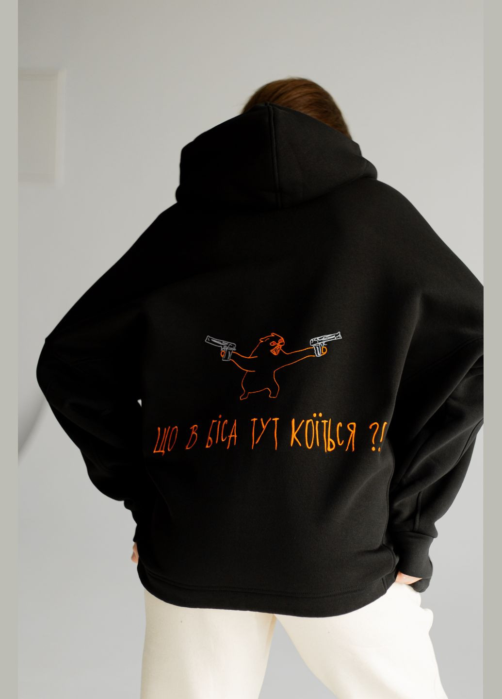 Оверсайз худи кот с пистолетами черный nadiupishou (316260996)