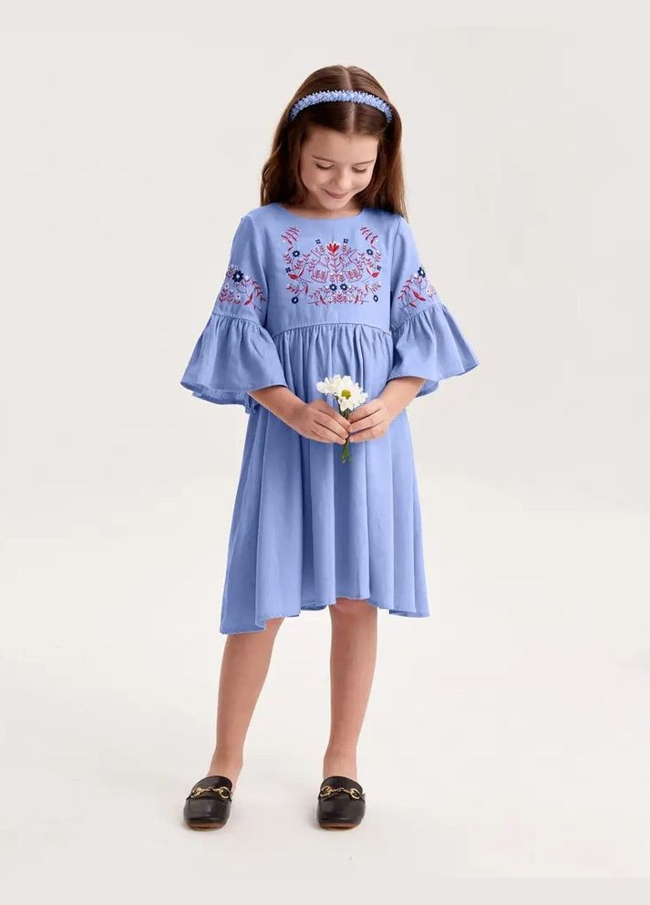 Блакитна сукня вишиванка зайчик блакитна (359472996)