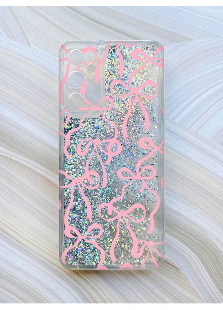 Чохол з плаваючими срібними блискітками на Samsung Galaxy A25 (A256) Бантики (принт 406) Creative (355394160)