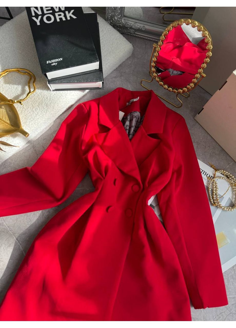 Червона повсякденний жіноча сукня-піджак сукня-жакет Гермес однотонна