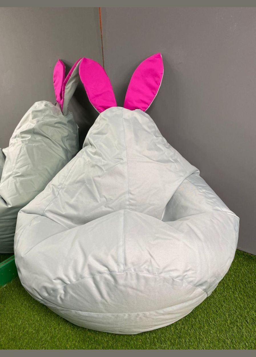 Крісло-мішок Зайчик Груша, MEGA XXXL - 160х120 Оксфорд 600D.PU.WR 314 Світло сірий SkyPuff (339871339)