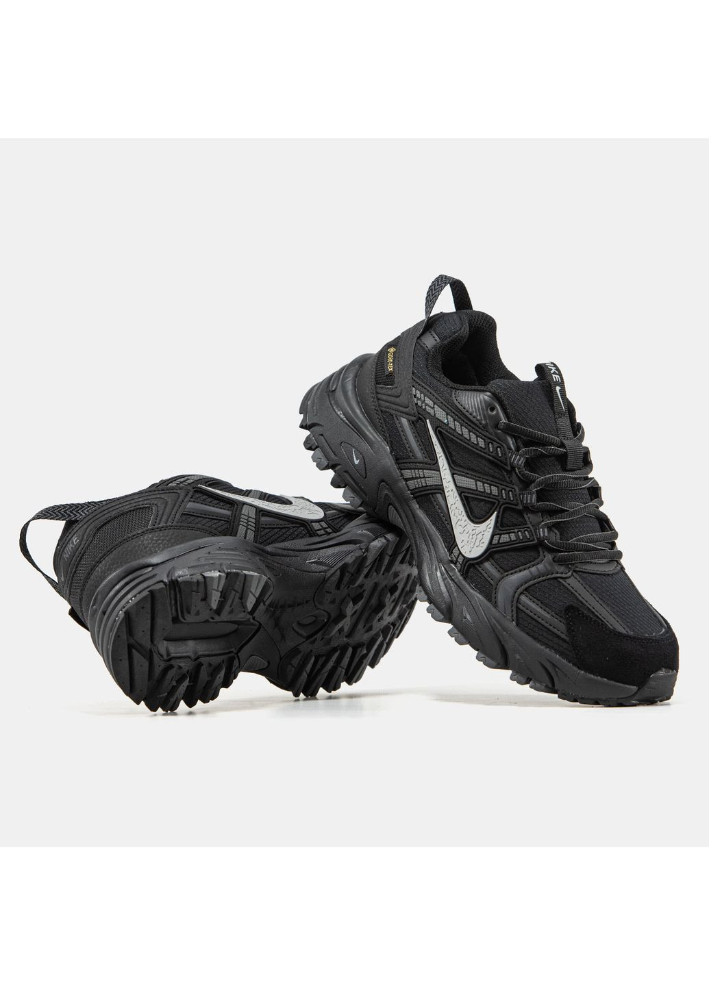 Черные демисезонные кроссовки мужские nike v2k run black grey gore-tex termo | найк в2к рантекк термо черные No Brand
