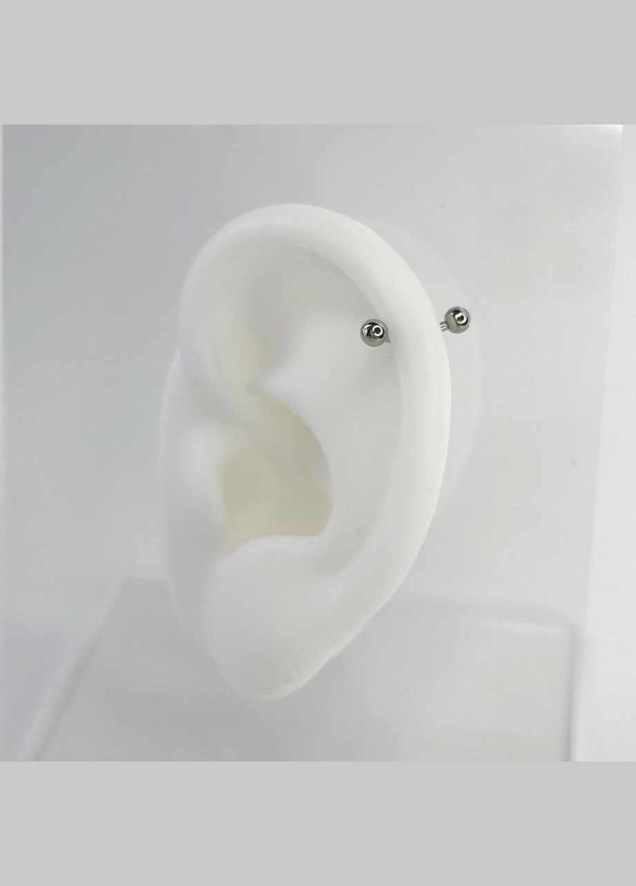 Сережка для пірсинга Банан з кульками для брів вух губи пупка хірургічна сталь 316L Сталистий 14 мм x 2.8мм Pr00035 Finding (315799879)