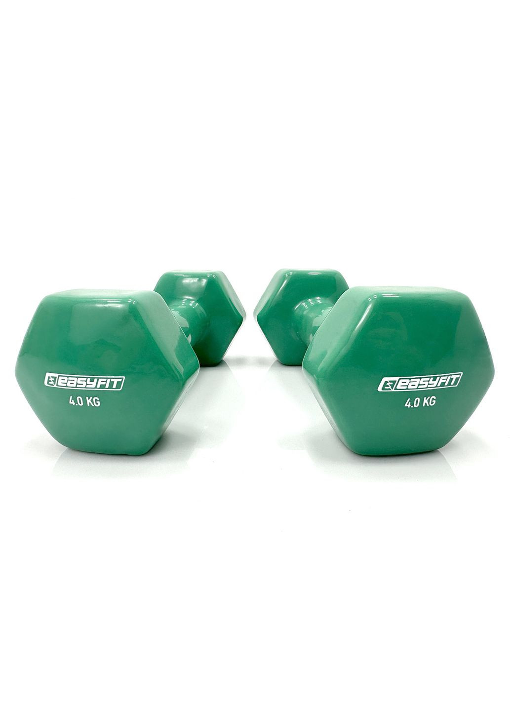 Гантель для фитнеса 4.0 кг с виниловым покрытием зеленая EasyFit (365549472)