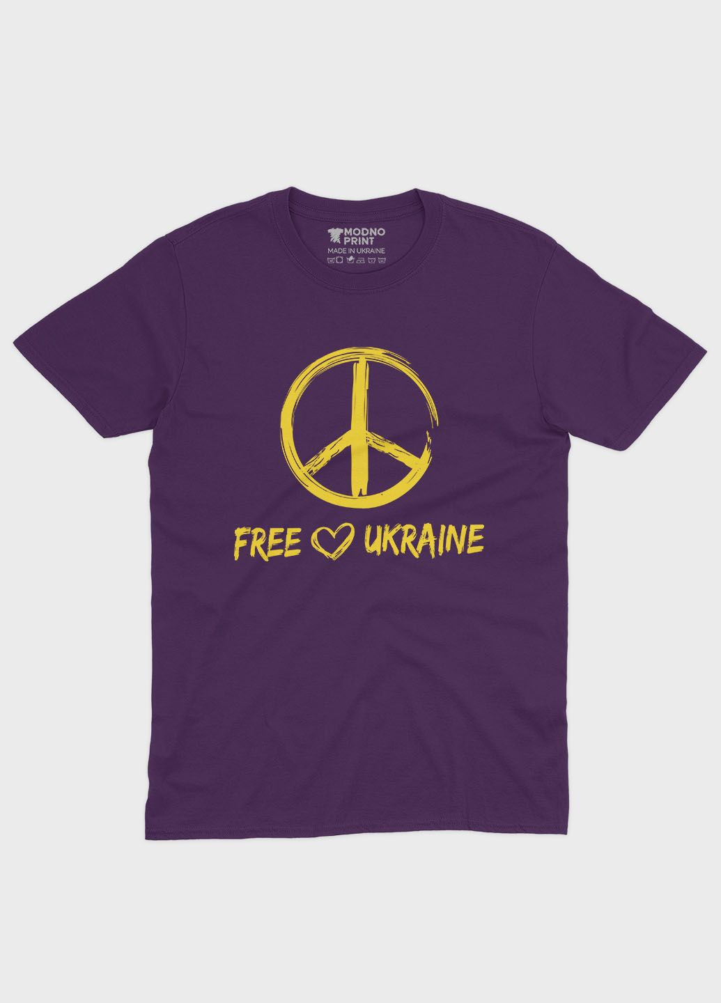 Фіолетова демісезонна футболка для хлопчика з патріотичним принтом free ukraine (ts001-2-dby-005-1-034) Modno