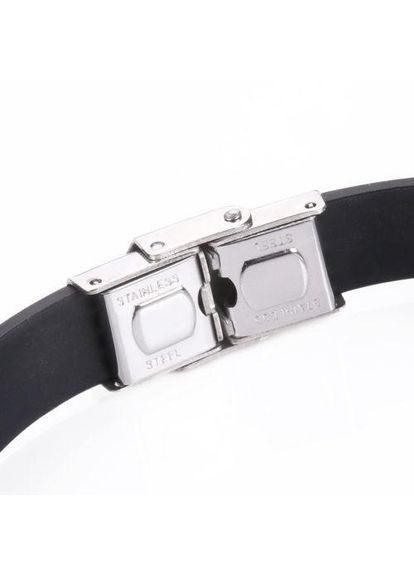 Каучуковый браслет «Chain» со вставками из нержавеющей стали (черный) China (367623356)