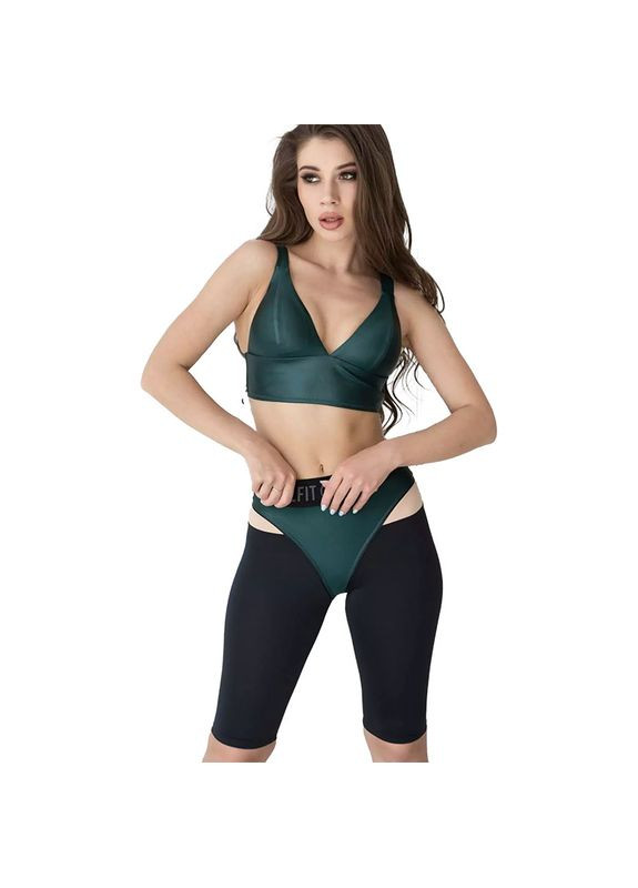 Велосипедки с имитацией белья HW26 Черно-зеленый, (60399019) TOTALFIT (323020269)