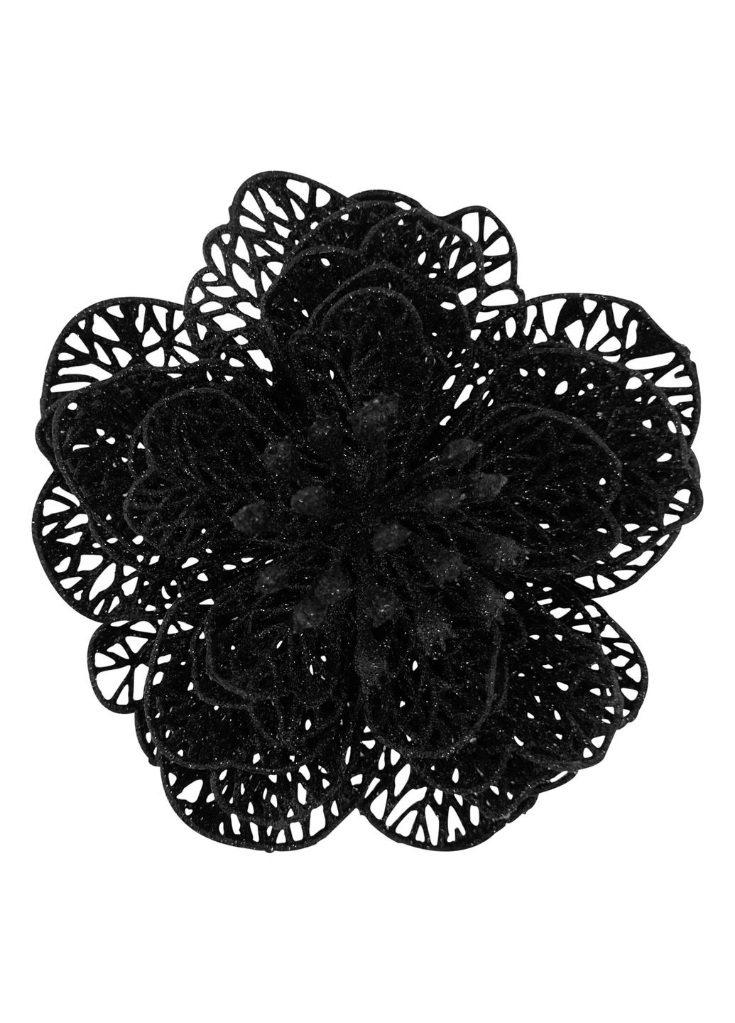 Елочная игрушка Цветок новогодний средний 13х13х5 см белый MIS LT (365627977)