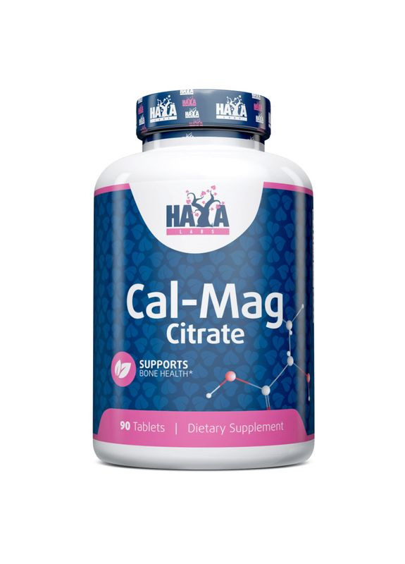 Витамины и минералы Cal-Mag Citrate, 90 таблеток Haya Labs (322639971)