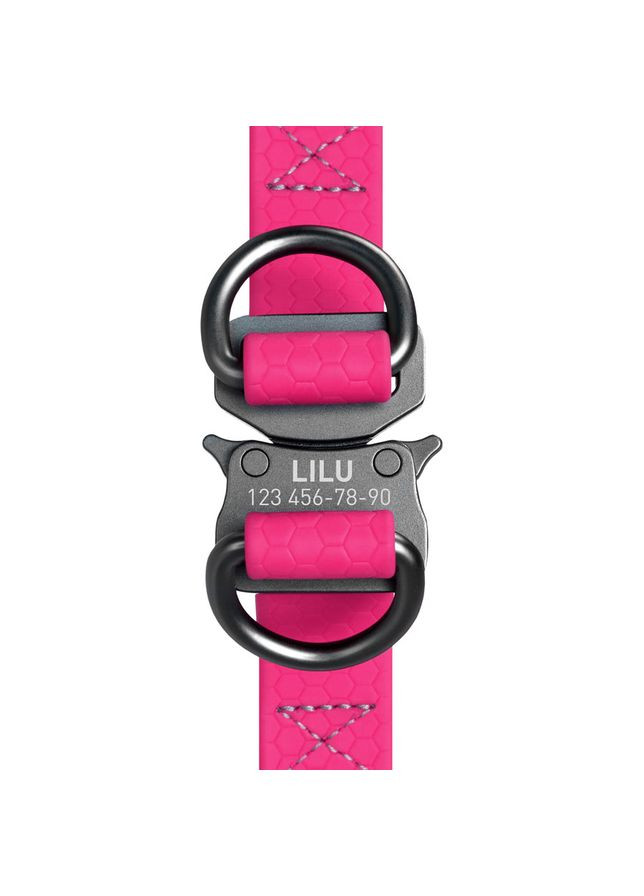 Шлея для собак водостійка Waterproof, c QR паспортом, металічна пряжка-фастекс, Ш 25 мм, Дов 60-90 см рожевий WAUDOG (326836876)