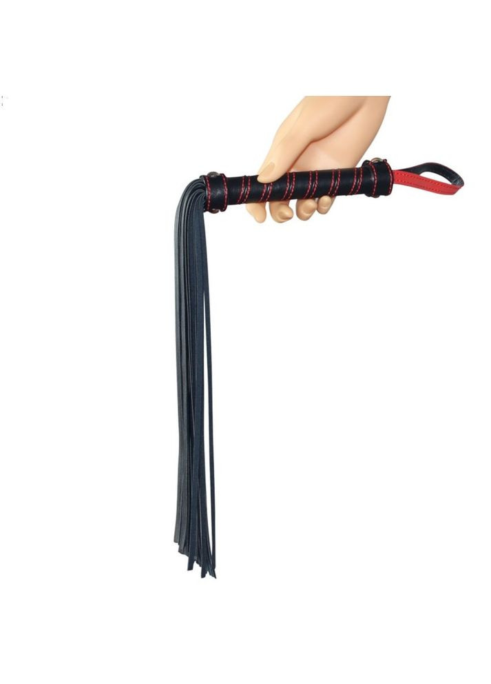 Стильный флоггер черный украшен красной строчкой "Fetish Beginners Flogger" Lovetoy (322244863)