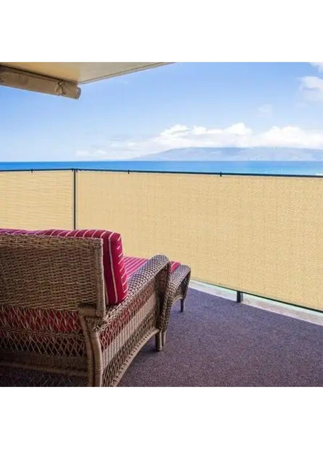 Сетка ширма для балкона 110 г/м² (1 х 3 м) Бежевый No Brand (332636034)