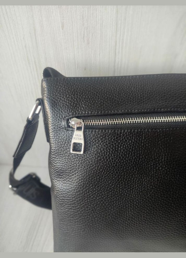 Чоловіча шкіряна чорна сумка-месенджер No Brand (328560883)