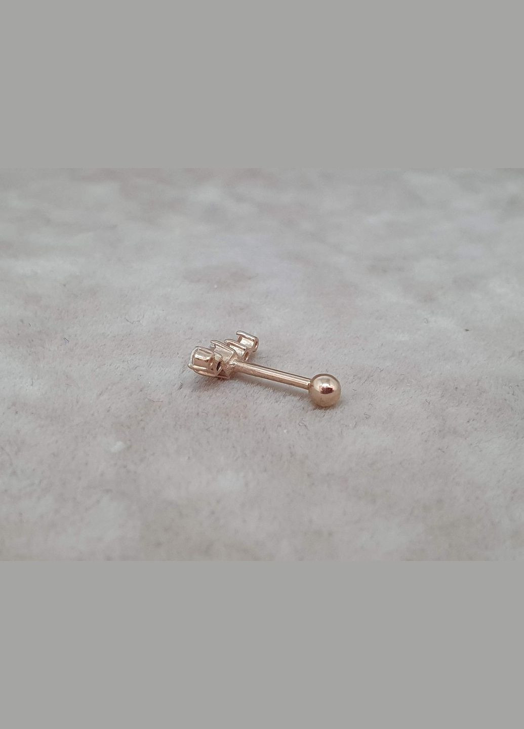 Золота сережка для пірсингу хеліксу з фіанітами. З40001ШТ Ірій (322196491)