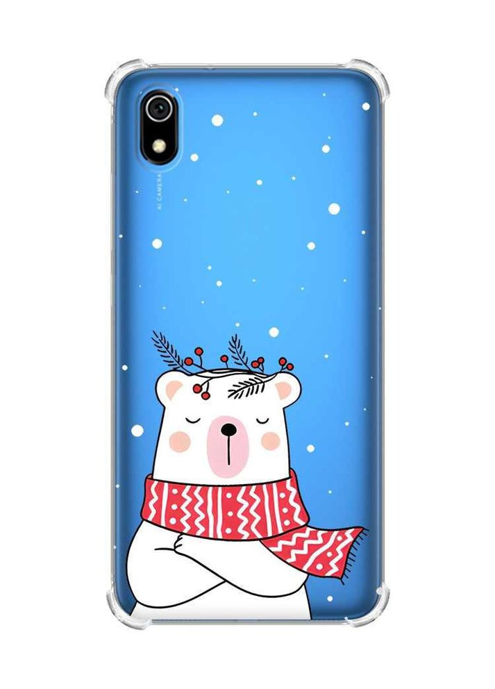 Чохол з потовщеними кутами для Xiaomi Redmi 7A Ведмідь у шарфі (новорічний принт 147) Creative (362969295)