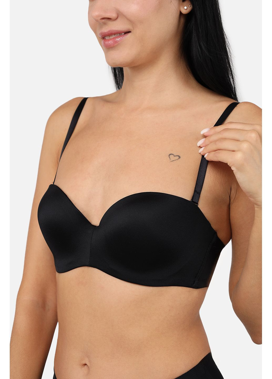 Чорний бюстгальтер балконет жіночий колір чорний cb-00278907 No Brand поліестер