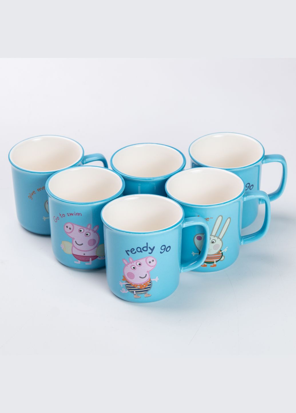 Набор керамических чашек Summer Time 6 шт голубой Yiwu HP-15-17-1 (302891850)