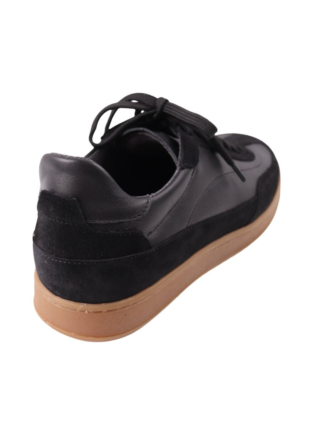 Чорні кеди чоловічі чорні натуральна шкіра Vadrus 557-24DTS