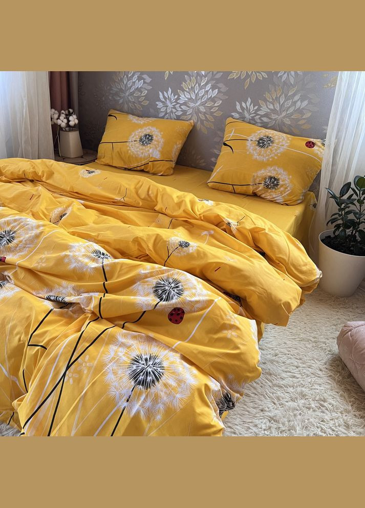 Постільна білизна бавовняна Кульбабка Євро 200 x 220 Бязь Жовтий 50 х 70 No Brand (298876575)
