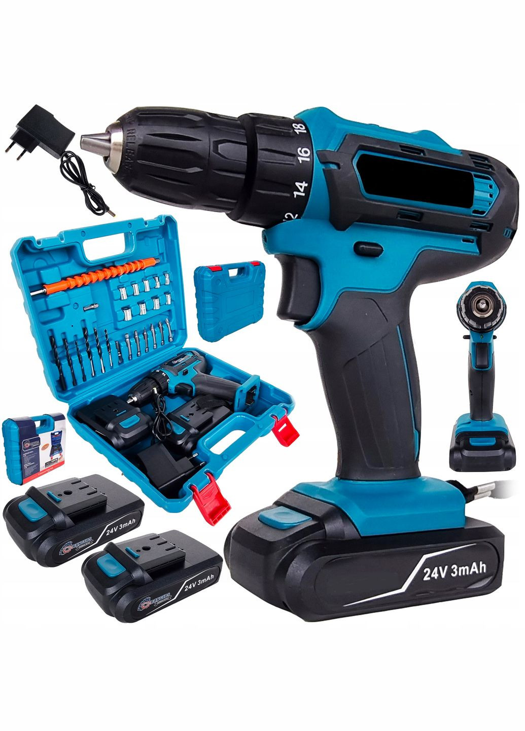 Шуруповерт-дриль акумуляторний в кейсі 24V Набір інструментів слюсарних 28 в 1 з повним комплектом насадок біт і свердл No Brand (329902259)