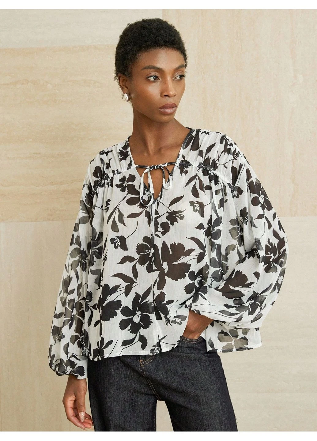 Комбинированная блуза SHEIN