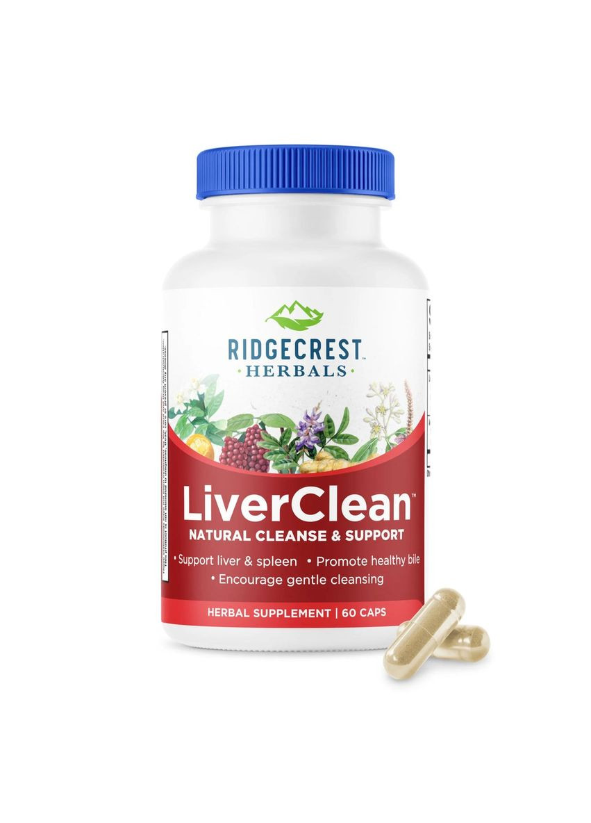 Натуральный Комплекс для Поддержки и Защиты Печени, LiverClean,, 60 вегетарианских капсул Ridgecrest Herbals (326054663)