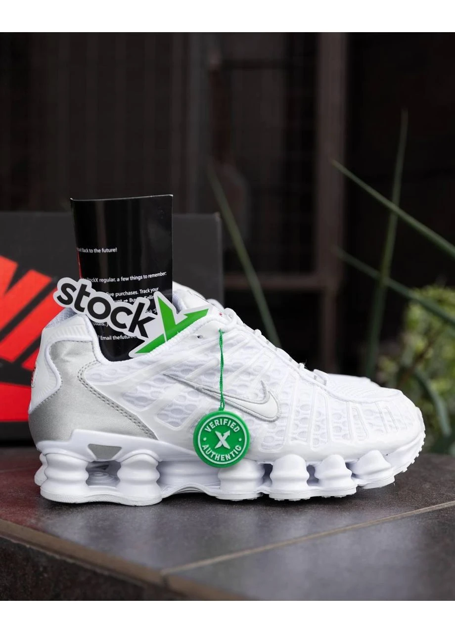Белые демисезонные кроссовки мужские nike shox tl white найк шокс тл белые No Brand