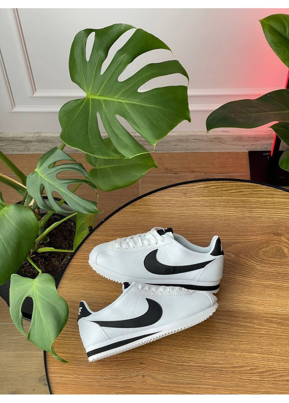 Кросівки жіночі і чоловічі Nike Cortez White Black | Найк Кортез білі No Brand білі демісезони (360755590)