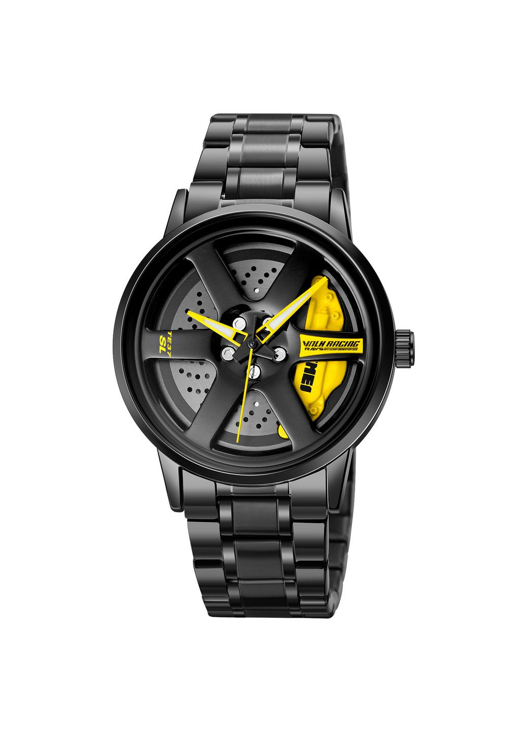 Годинники 1787YL Yellow чоловічі кварцові чорні з нержавіючою сталлю для повсякденного використання та стилю ProDobro (367267070)