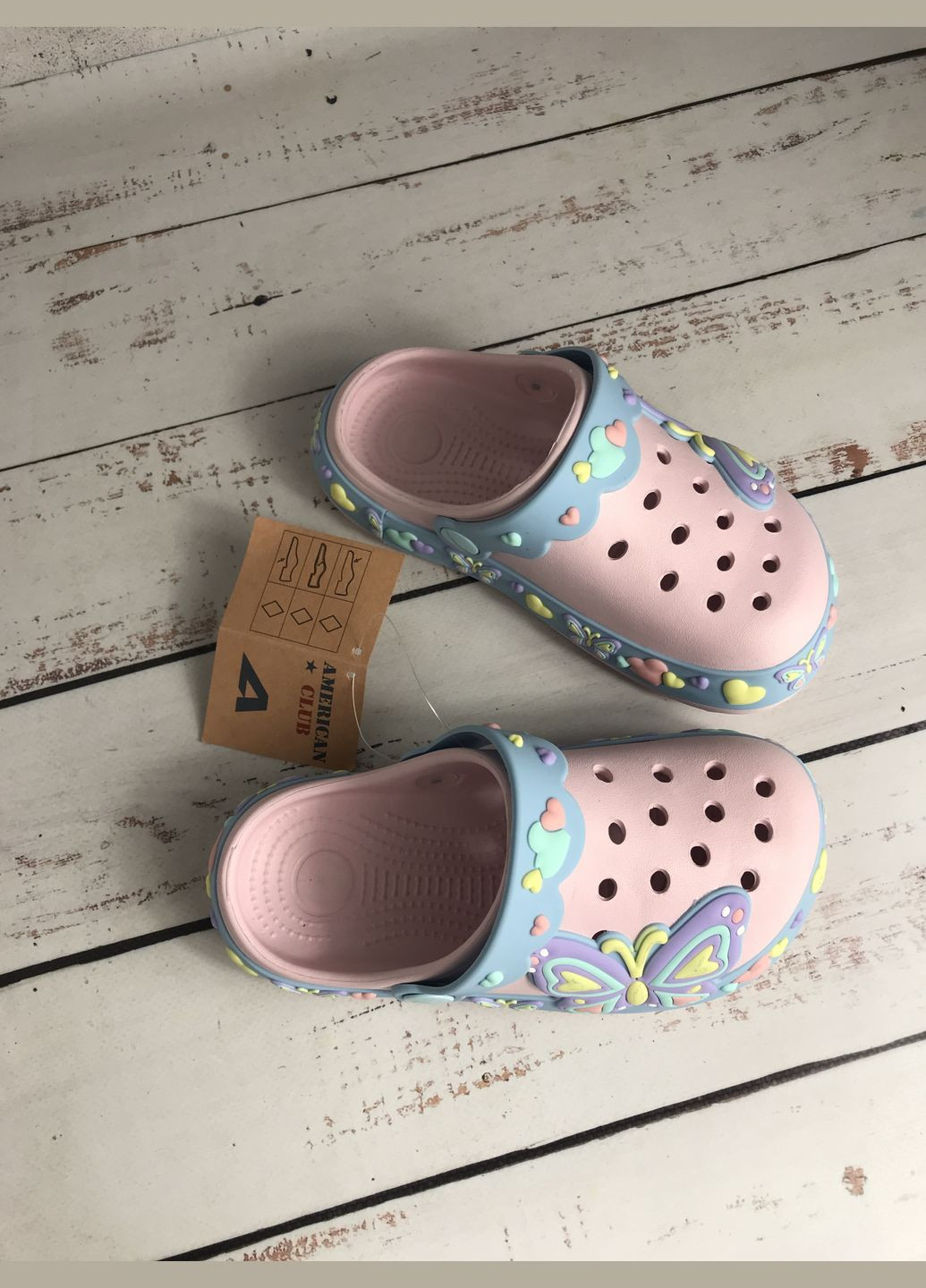 Крокси сабо дитячі для дівчаток Рожевий (250) American Club (332056174)