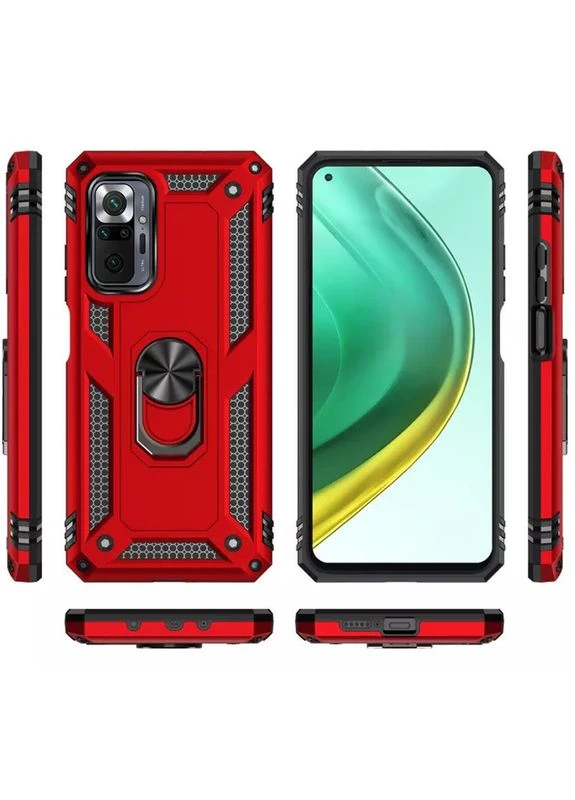 Ударостійкий протиударний чохол для Xiaomi Redmi Note 10 Pro Serge Ring синій під маг. тримач із кільцем Getmann (396509723)