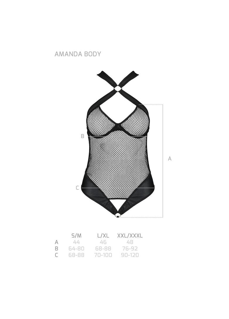 Сетчатый боди с халтером Amanda Body black - CherryLove Passion чёрный