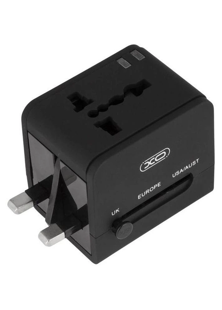 Переходник Adapter EUUS-UK 1 розетка 2,4А Black (-WL-01-BK) XO (316067508)