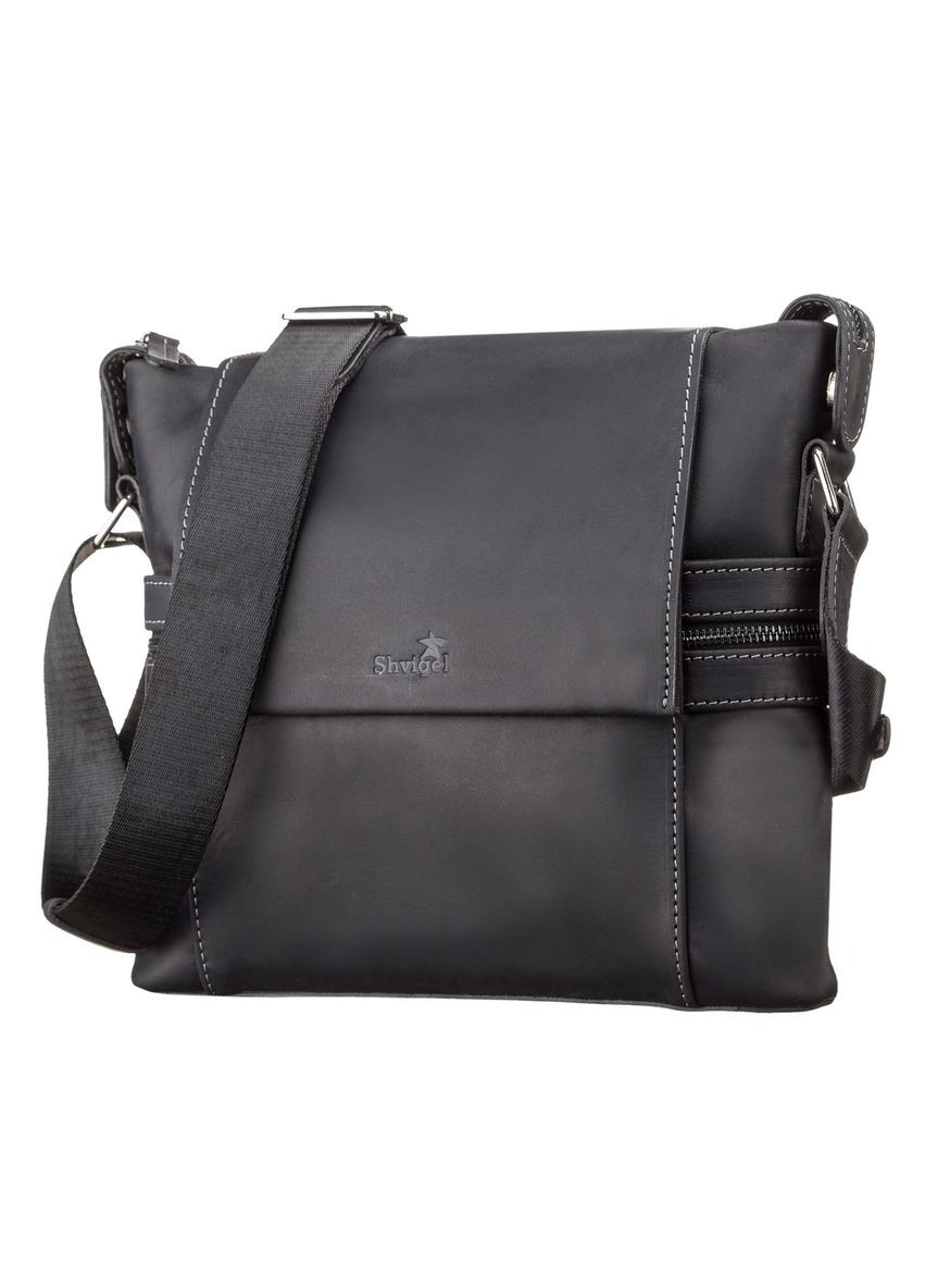 Сумка мужская 11096 кожаная Черная Shvigel (298569554)
