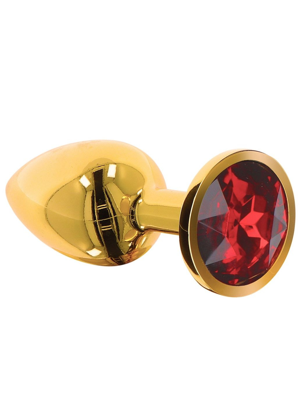 Анальная пробка металлическая золотистая L Butt Plug With Diamond Jewel Taboom (347313606)