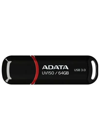 USB флеш накопичувач 64GB UV150 Black USB 3.0 (AUV150-64G-RBK) ADATA (313239074)