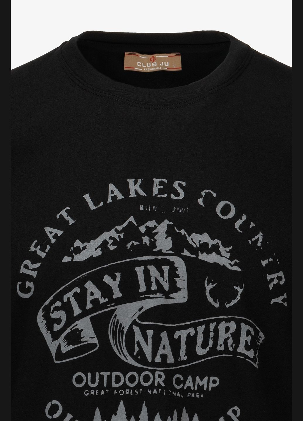 Черная футболка с принтом мужская 5093 черный shop (2000990993519) CLUB JU