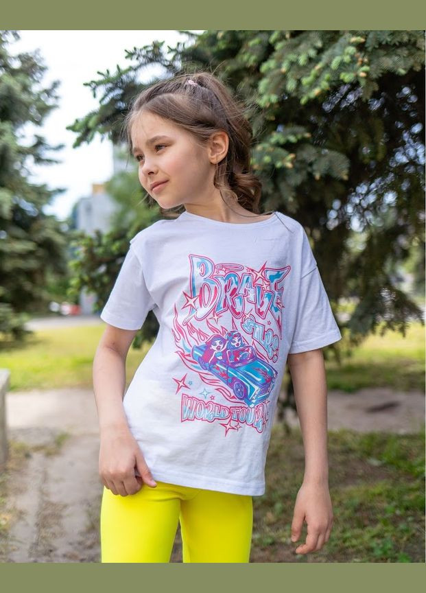 Белая летняя футболка для девочки (подростковая) hc (h001-6333-001-33) No Brand