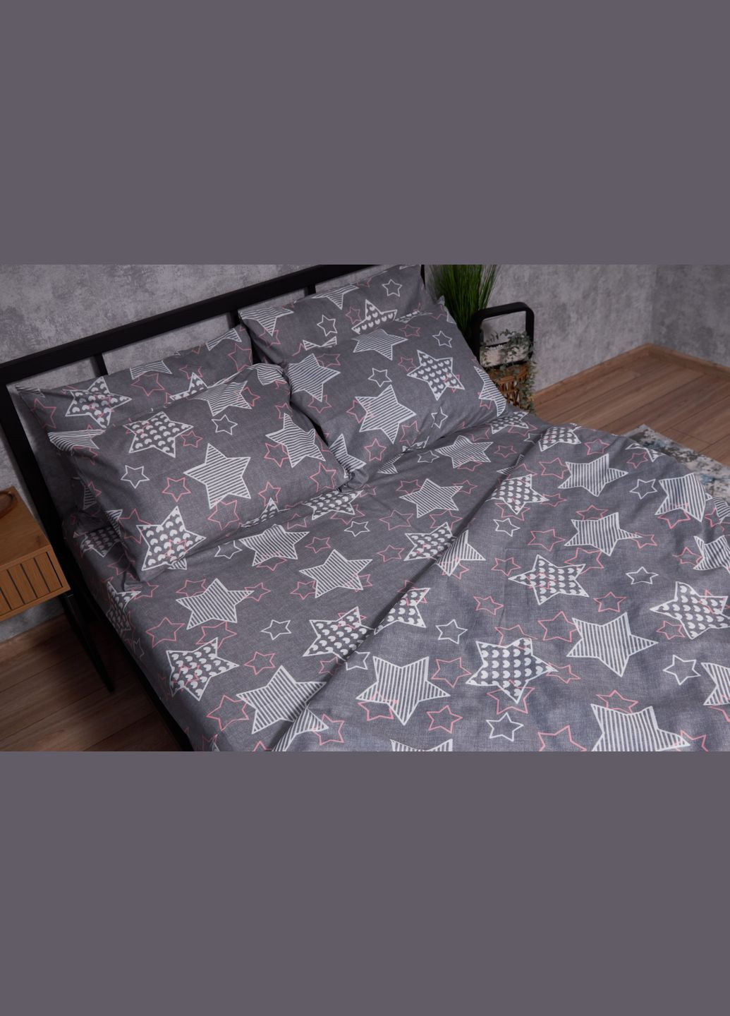 Комплект постельного белья Микросатин Premium «» двуспальный 175х210 наволочки 2х50х70 (MS-820002514) Moon&Star Stardom (286762677)