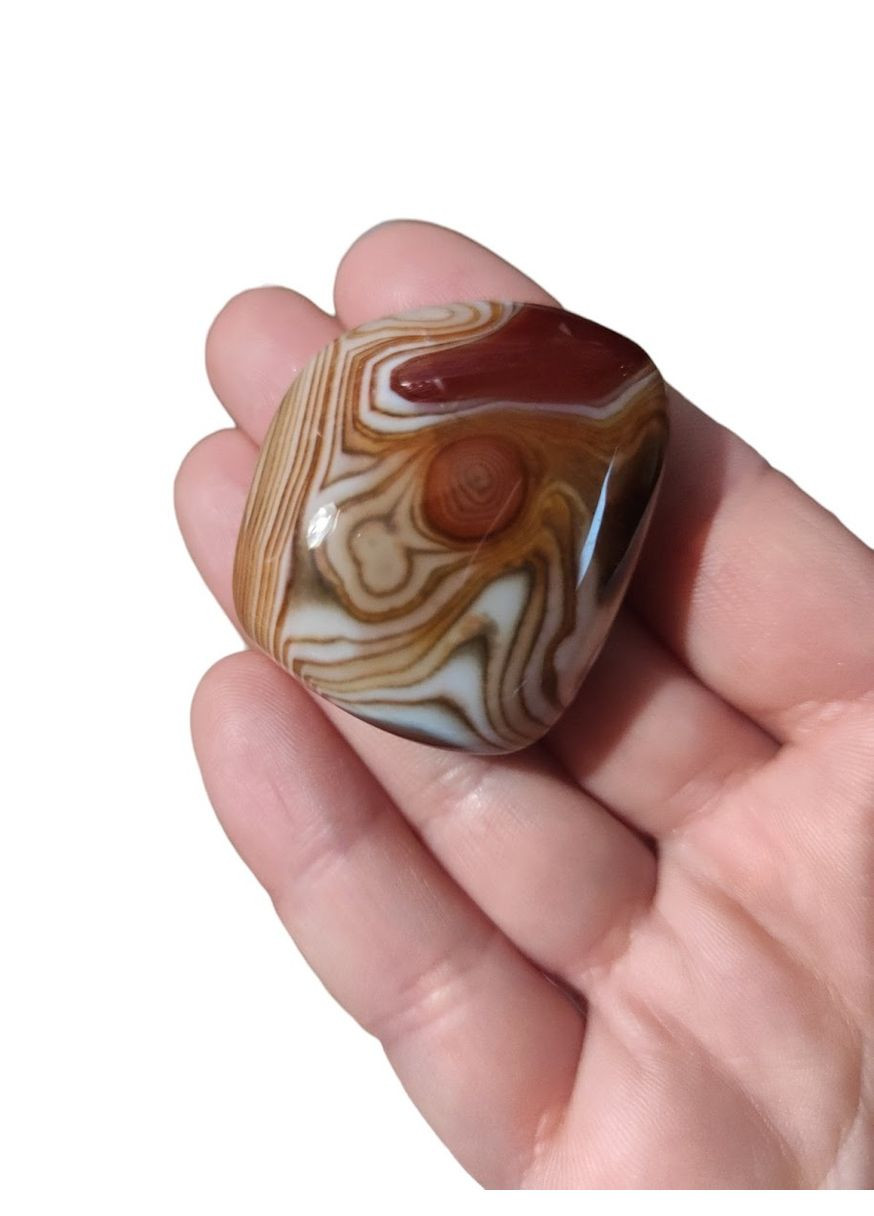 Обработанный камень Полосатого агата 1 шт, размер 37 мм No Brand (317270349)