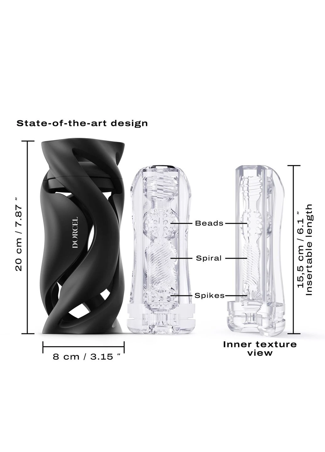Мастурбатор DEEP BLOW BLACK, подвійне використання Dorcel (283251301)