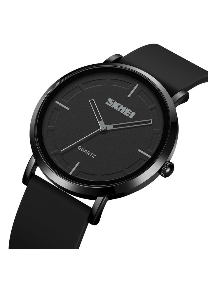 Годинник 2050BKBK Black-Black кварцовий стрілочний чорний для чоловіків і жінок наручний годинник ProDobro (367267871)